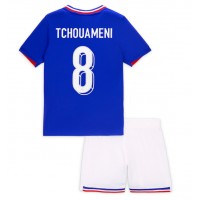 Camisa de time de futebol França Aurelien Tchouameni #8 Replicas 1º Equipamento Infantil Europeu 2024 Manga Curta (+ Calças curtas)